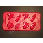 Szilikon Bonbon, Jégkocka forma Falevél Piros Dobozos