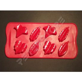 Szilikon Bonbon, Jégkocka forma Falevél Piros Dobozos