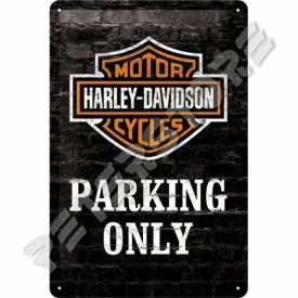   Retró Fém Tábla - Harley-Davidson Parkoló Reklámtábla Dombornyomott