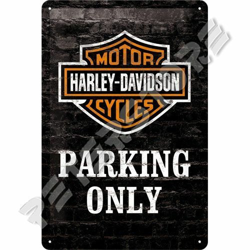 Retró Fém Tábla - Harley-Davidson Parkoló Reklámtábla Dombornyomott