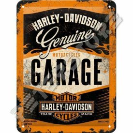   Retró Fém Tábla - Harley-Davidson Garage, Garázs Dombornyomott