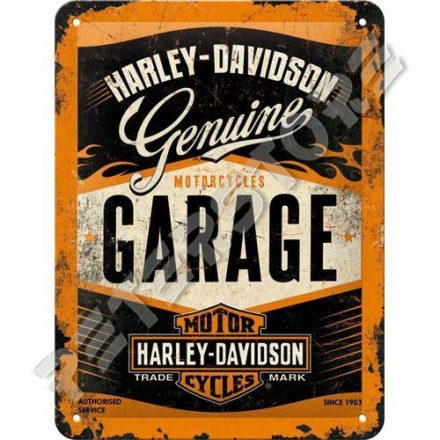 Retró Fém Tábla - Harley-Davidson Garage, Garázs Dombornyomott