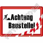 Retró Fém Képeslap - Vigyázat Építkezés