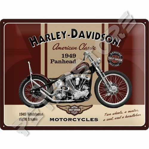 Retró Fém Tábla - Harley-Davidson 1949 Panhead Motor Reklámtábla Dombornyomott