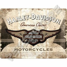 Retró Fém Tábla - Harley-Davidson Motor Logó Reklámtábla Dombornyomott