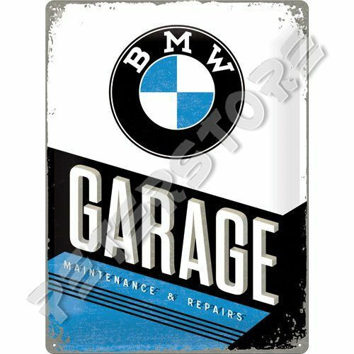 Retró Fém Tábla - BMW Garage, Garázs Dombornyomott
