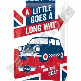 Retró Fém Tábla - Mini Cooper Dombornyomott