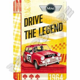Retró Fém Tábla - Mini Cooper Dombornyomott