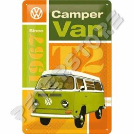   Retró Fém Tábla - Volkswagen VW T2 Busz Reklámtábla Dombornyomott