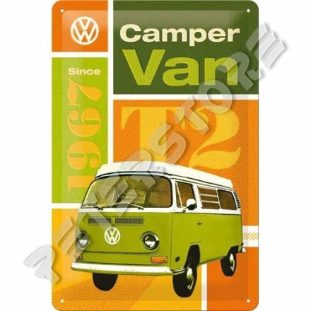 Retró Fém Tábla - Volkswagen VW T2 Busz Reklámtábla Dombornyomott