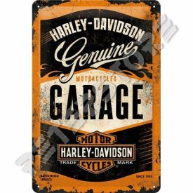   Retró Fém Tábla - Harley-Davidson Garage, Garázs Reklámtábla Dombornyomott