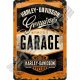 Retró Fém Tábla - Harley-Davidson Garage, Garázs Reklámtábla Dombornyomott