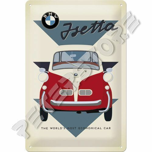 Retró Fém Tábla - BMW Isetta Reklámtábla Dombornyomott