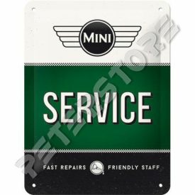 Retró Fém Tábla - Mini Service, szerviz Dombornyomott