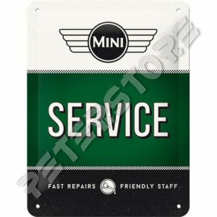 Retró Fém Tábla - Mini Service, szerviz Dombornyomott