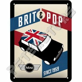 Retró Fém Tábla - Mini Cooper Dombornyomott