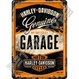 Retró Fém Képeslap - Harley-Davidson Garage, Garázs