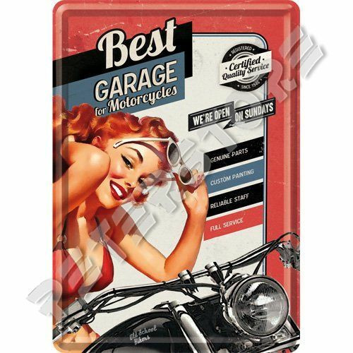 Retró Fém Képeslap - Best Garage For Motorcycles