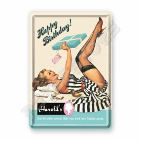 Retró Fém Képeslap - Boldog Születésnapot