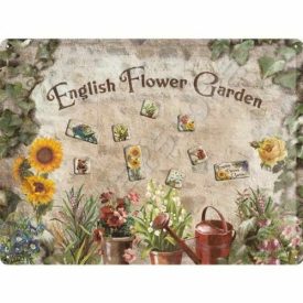 Retró Mágnestábla - Angol virágos kert Dombornyomott