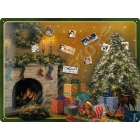 Retró Mágnestábla - Karácsony Dombornyomott