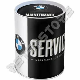 Retró Fém Persely - BMW Service, szerviz Dombornyomott