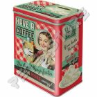 Retró Fémdoboz - Coffee, Kávé Dombornyomott