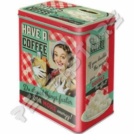 Retró Fémdoboz - Coffee, Kávé Dombornyomott