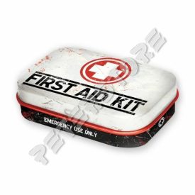 Retró Cukorkás Fémdoboz - Elsősegély Dombornyomott
