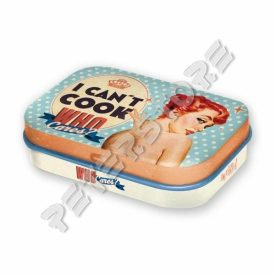   Retró Cukorkás Fémdoboz - Nem tudok főzni. Kit érdekel Dombornyomott