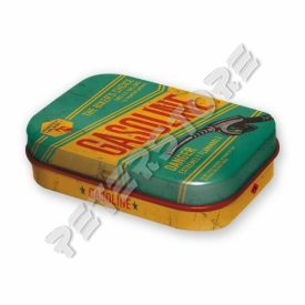 Retró Cukorkás Fémdoboz - Gasoline, Benzin Dombornyomott