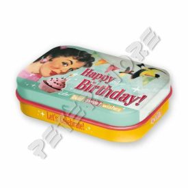   Retró Cukorkás Fémdoboz - Boldog Születésnapot Dombornyomott