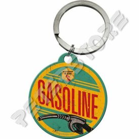Retró Fém Kulcstartó - Gasoline, Benzin