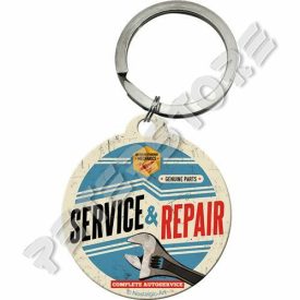   Retró Fém Kulcstartó - Service & Repair, Szerviz, Javítás