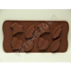 Szilikon Bonbon, Jégkocka forma Falevél Barna Dobozos