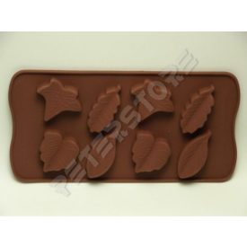 Szilikon Bonbon, Jégkocka forma Falevél Barna Dobozos