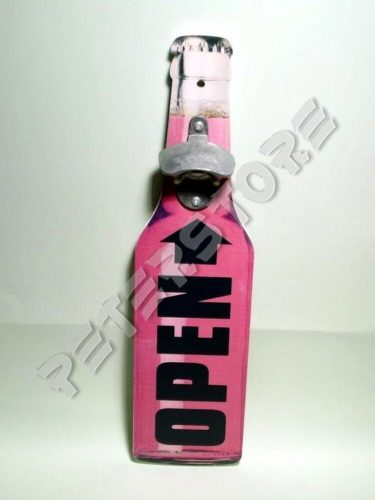 Fali palack alakú üvegnyitó - Pink