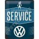 Retró Fém Tábla - Volkswagen Service - VW Szerviz Dombornyomott