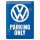 Retró Fém Tábla - Volkswagen VW Parkoló Dombornyomott