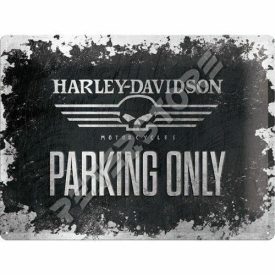 Retró Fém Tábla - Harley-Davidson Parkoló Dombornyomott