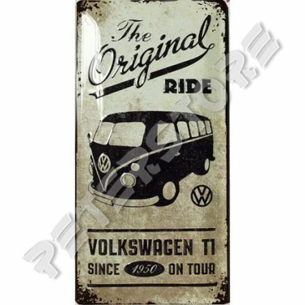 Retró Fém Tábla - Volkswagen VW T1 Busz Reklámtábla Dombornyomott