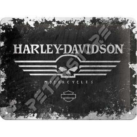 Retró Fém Tábla - Harley-Davidson Logó Reklámtábla Dombornyomott