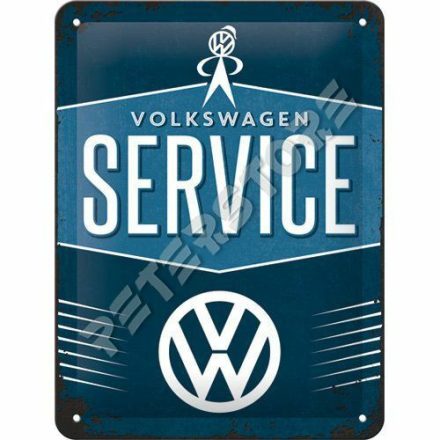 Retró Fém Tábla - Volkswagen Service - VW Szerviz Dombornyomott