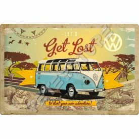 Retró Fém Tábla - Volkswagen VW T1 Busz Dombornyomott