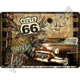 Retró Fém Képeslap - U.S. Route 66