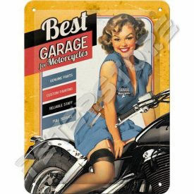   Retró Fém Tábla - Best Garage For Motorcycles Dombornyomott