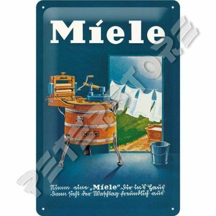 Retró Fém Tábla - Miele Mosógép Reklámtábla Dombornyomott