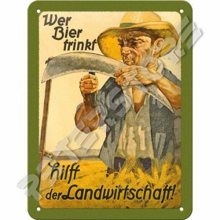 Retró Fém Tábla - Bier, Sör Dombornyomott Reklámtábla