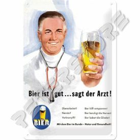 Retró Fém Tábla - Bier, Sör Dombornyomott Reklámtábla