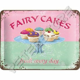   Retró Fém Tábla - Cupcake, Muffin, Sütemény, Tündér torta Dombornyomott